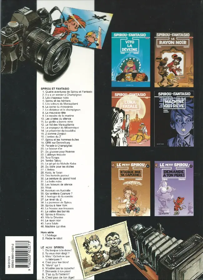 Verso de l'album Spirou et Fantasio Tome 23 Tora Torapa