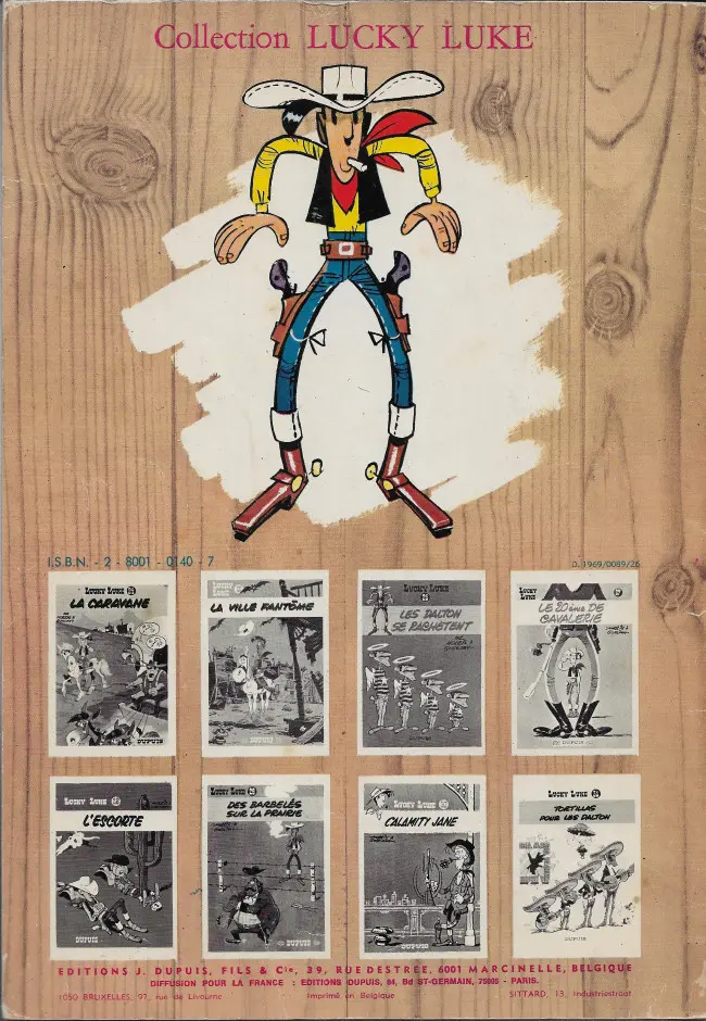 Verso de l'album Lucky Luke Tome 1 La mine d'or de Dick Digger