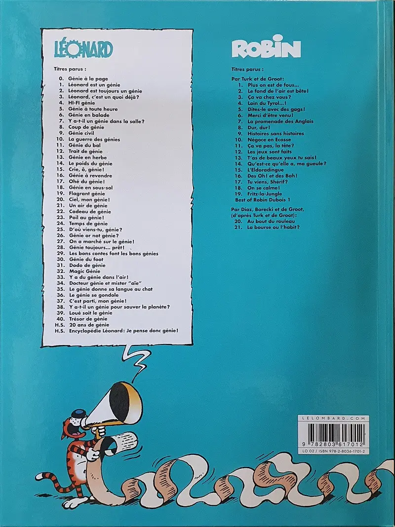 Verso de l'album Léonard Tome 3 Léonard, c'est un quoi, déjà ?