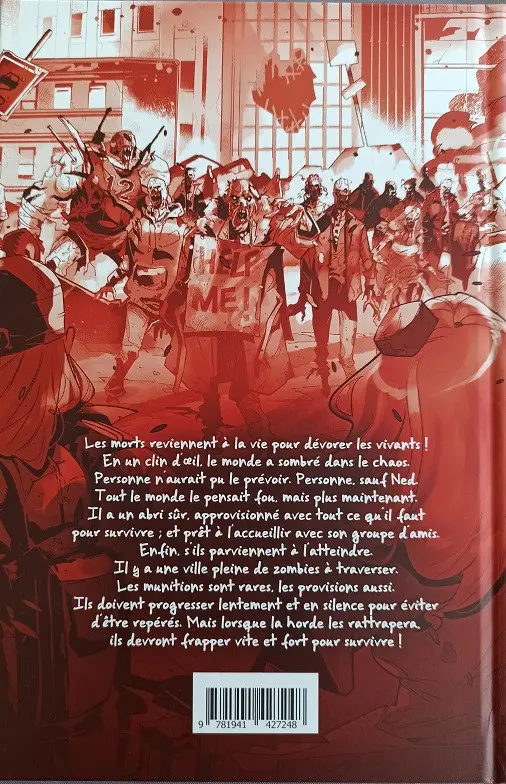 Verso de l'album Zombicide 1 Jour Un