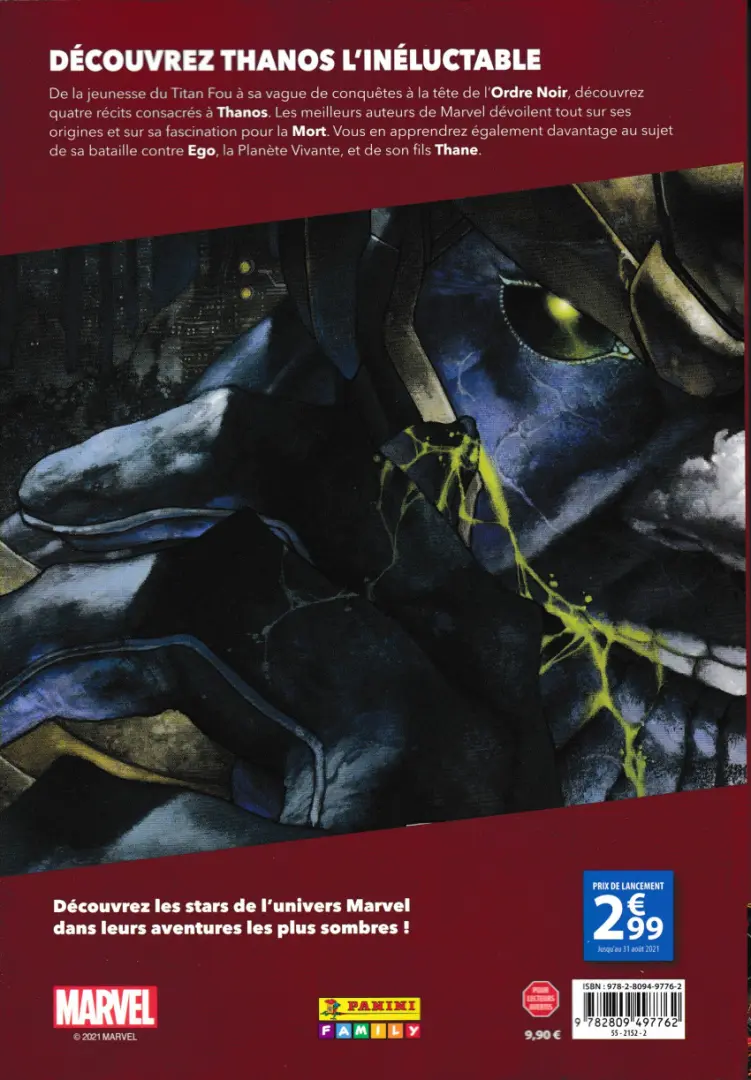 Verso de l'album Marvel - Le côté obscur Tome 8 Thanos : La haut, un dieu écoute