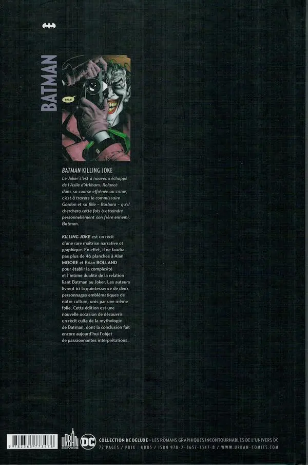 Verso de l'album Batman : Souriez Killing Joke