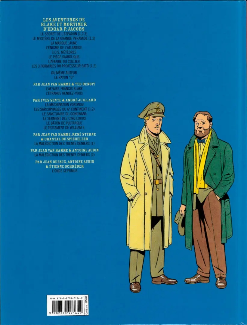 Verso de l'album Blake et Mortimer Tome 21 Le Serment des cinq lords