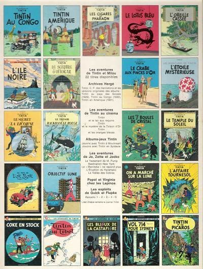 Verso de l'album Tintin Tome 12 Le Trésor de Rackham le Rouge
