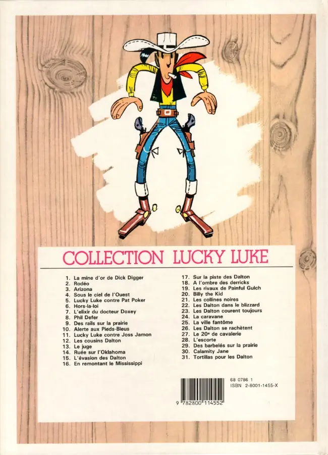 Verso de l'album Lucky Luke Tome 15 L'évasion des Dalton