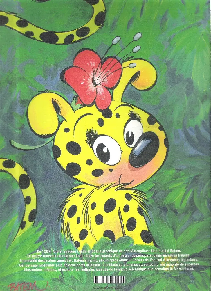 Verso de l'album Une vie en dessins 4 Batem : Le Marsupilami