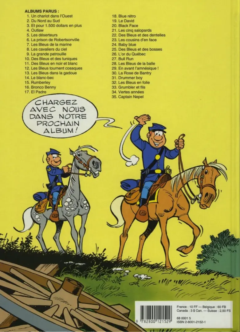 Verso de l'album Les Tuniques Bleues Tome 25 Des Bleus et des bosses