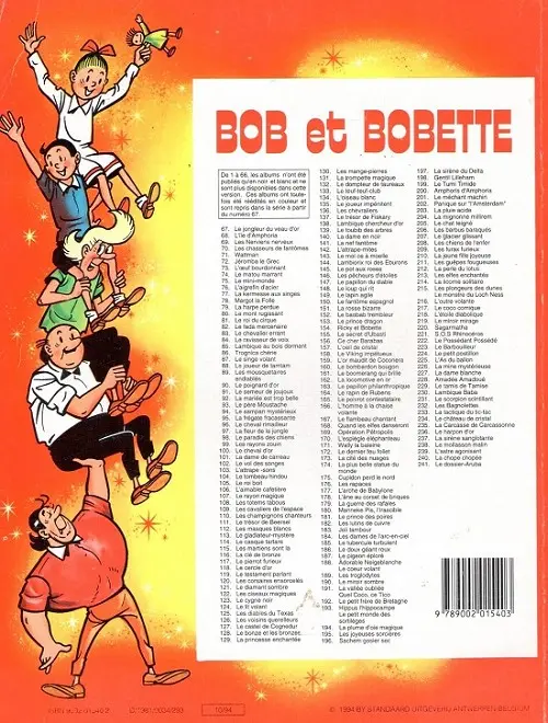 Verso de l'album Bob et Bobette Tome 185 Le tubercule turbulent