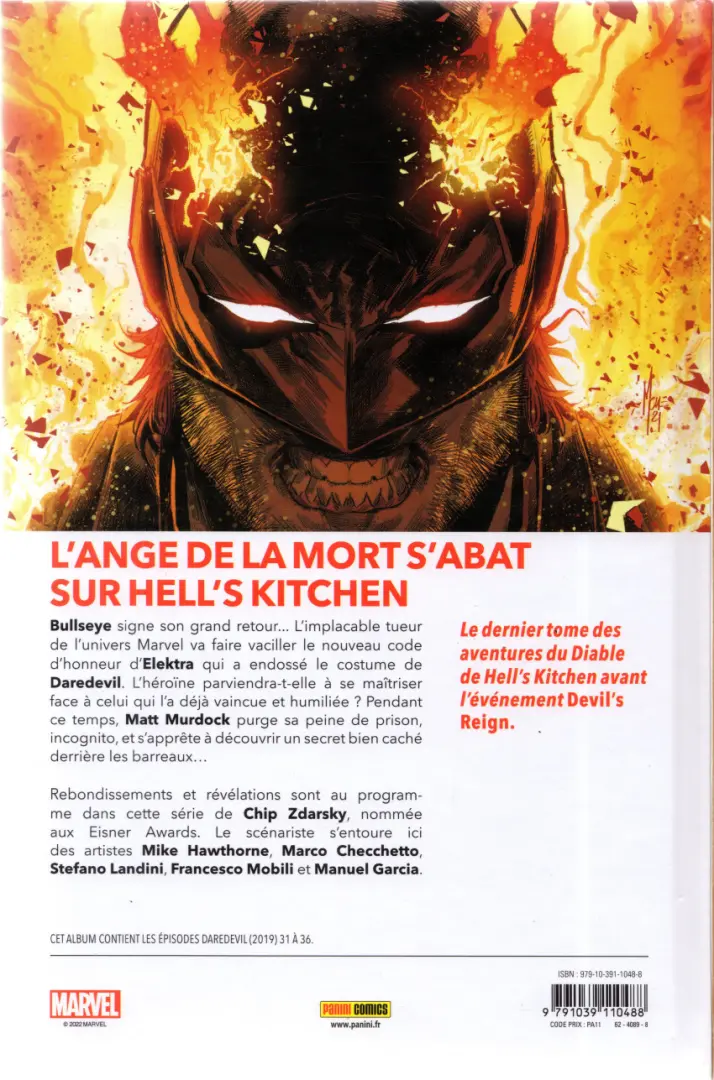 Verso de l'album Daredevil 7 Confinement