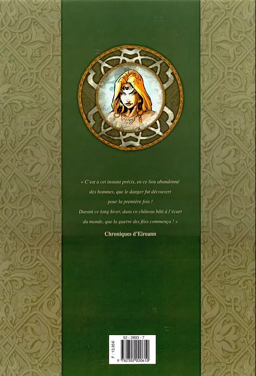 Verso de l'album Chroniques de la Guerre des Fées Tome 2 Aedlyn