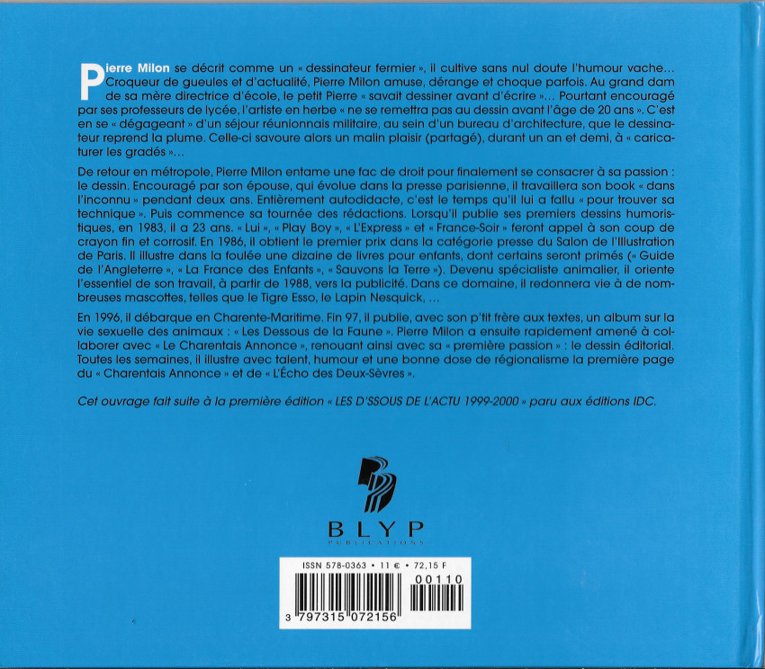 Verso de l'album Les d'ssous de l'actu 2000-2001