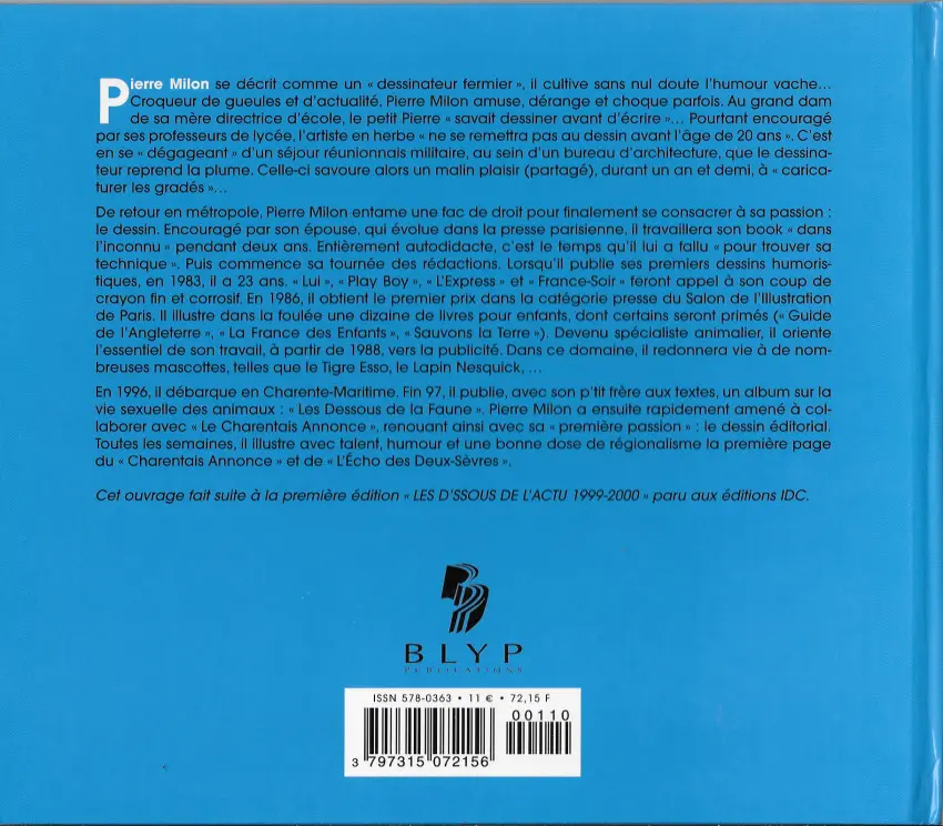 Verso de l'album Les d'ssous de l'actu 2000-2001