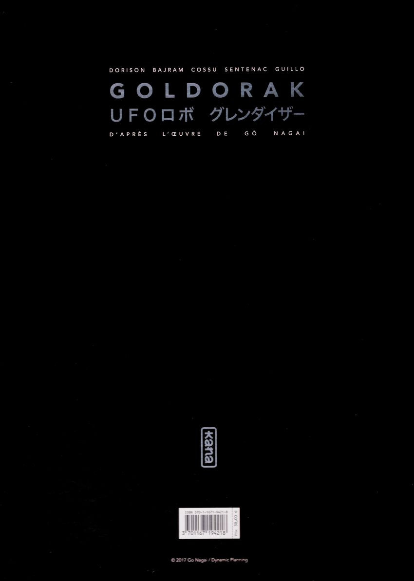 Verso de l'album Goldorak