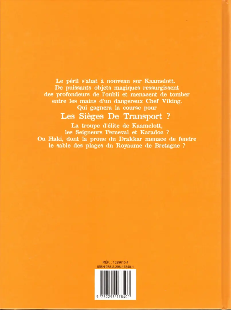 Verso de l'album Kaamelott Tome 2 Les sièges de transport