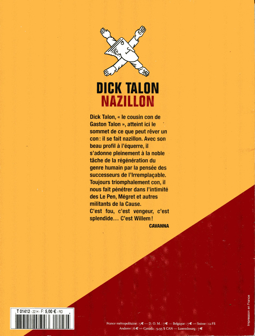 Verso de l'album Charlie Hebdo - Dick Talon Nazillon