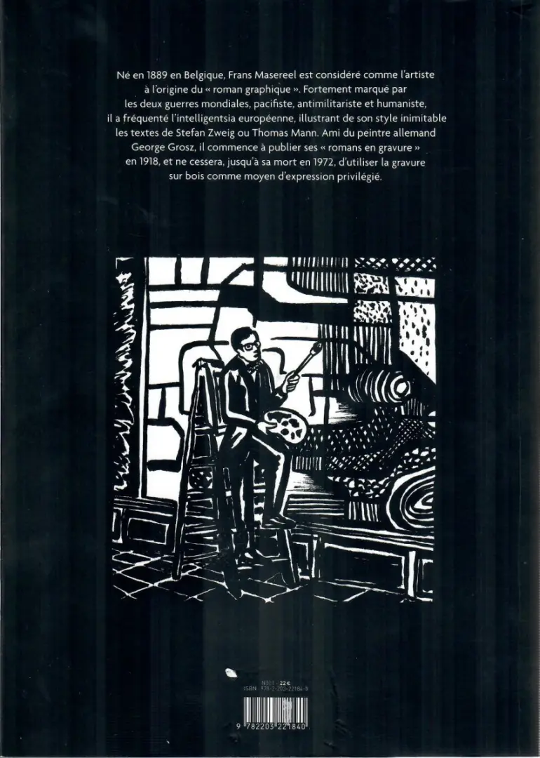 Verso de l'album Frans Masereel 25 moments de la vie de l'artiste