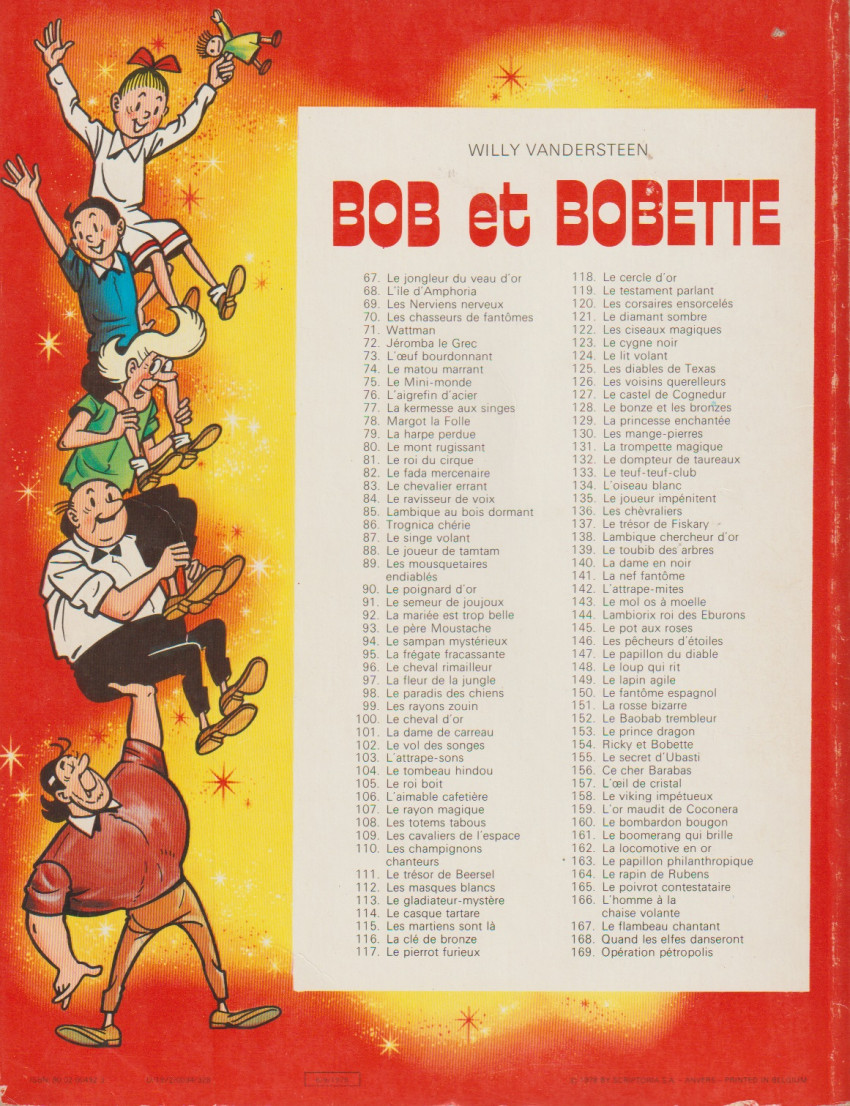 Verso de l'album Bob et Bobette Tome 136 les chèvraliers