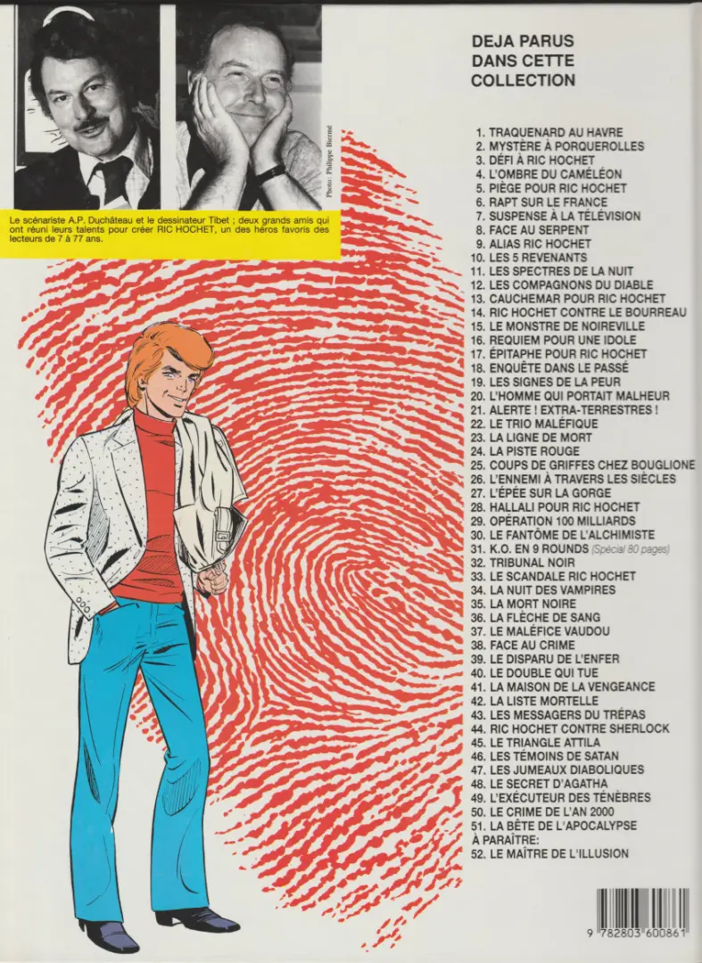 Verso de l'album Ric Hochet Tome 15 Le monstre de Noireville