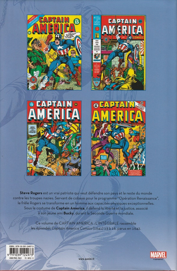 Verso de l'album Captain America - L'intégrale Tome 18 1942