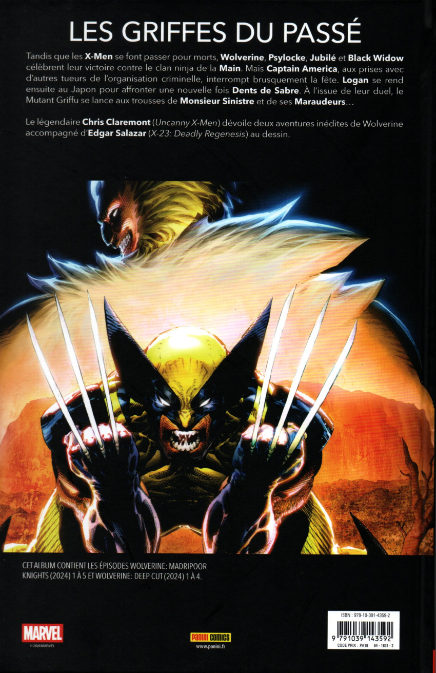 Verso de l'album Wolverine - Les chevaliers de Madripoor