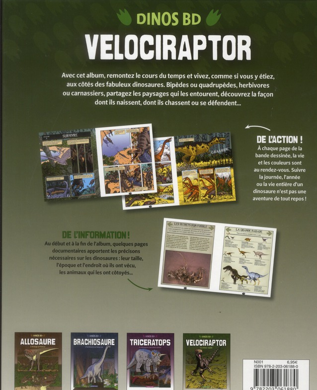 Verso de l'album Dinos BD 1 Velociraptor - Le voleur rapide