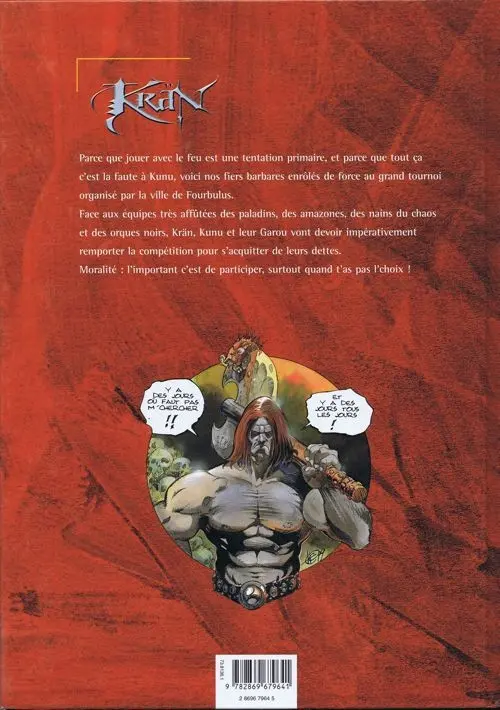 Verso de l'album Krän Tome 4 Le grand tournoi
