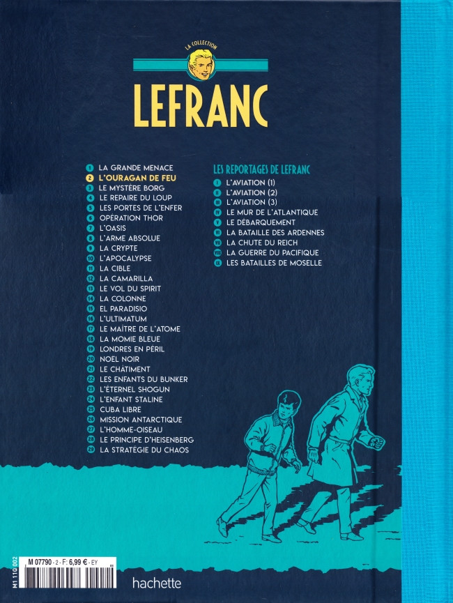 Verso de l'album Lefranc La Collection - Hachette Tome 2 L'Ouragan de feu