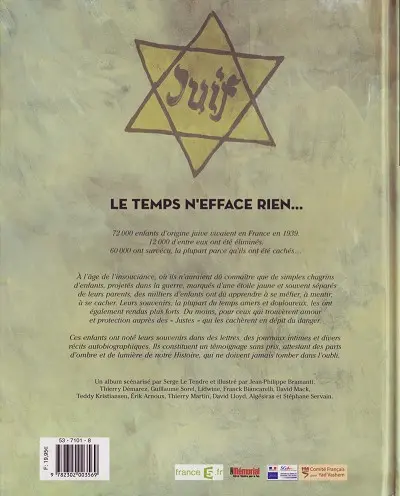 Verso de l'album Paroles d'étoiles Mémoires d'enfants cachés, 1939-1945