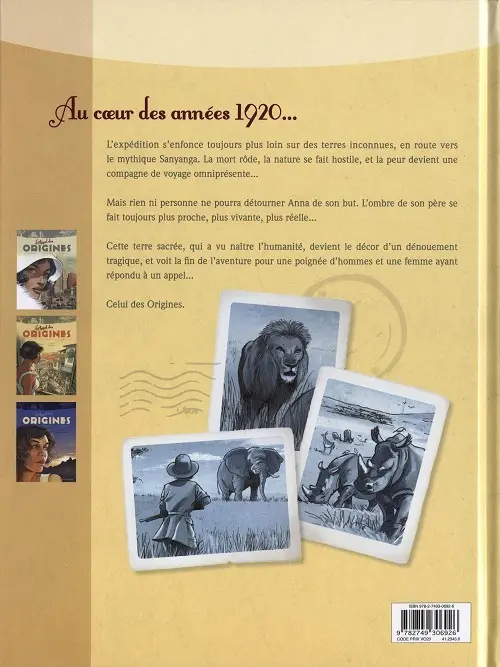 Verso de l'album L'Appel des origines Tome 3 Sanyanga