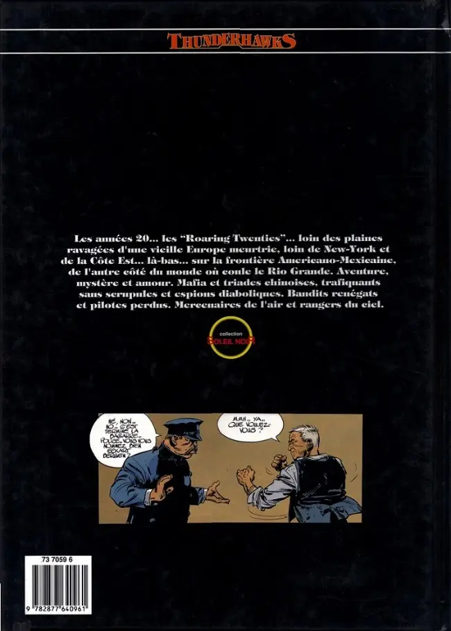 Verso de l'album Thunderhawks Tome 1 Les rangers du ciel