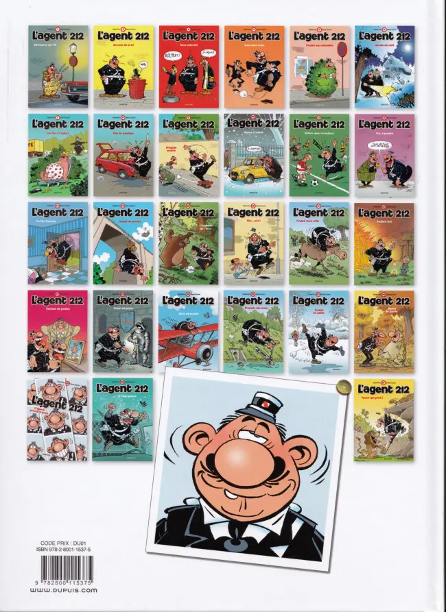 Verso de l'album L'Agent 212 Tome 8 Pas de panique