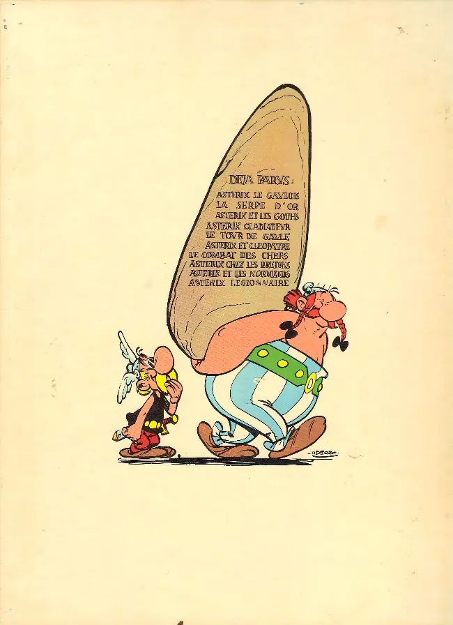 Verso de l'album Astérix Tome 10 Astérix Légionnaire