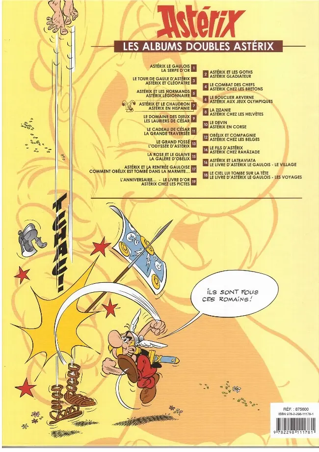 Verso de l'album Astérix Tomes 13 et 14 Astérix et le chaudron / Astérix en Hispanie
