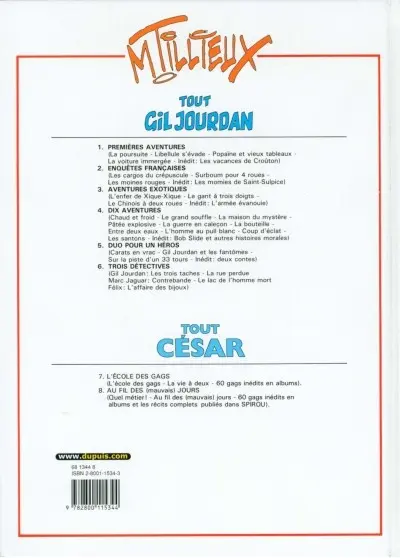 Verso de l'album Tout César L'école des gags