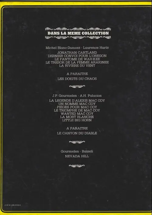 Verso de l'album Mac Coy Tome 8 Little Big Horn