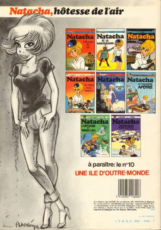 Verso de l'album Natacha Tome 1 Hôtesse de l'air