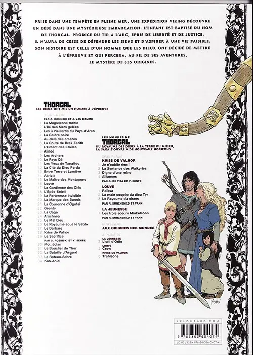 Verso de l'album Thorgal Tome 5 Au-delà des ombres