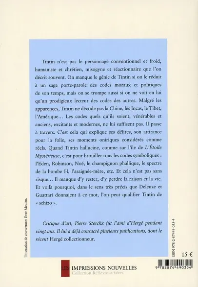 Verso de l'album Tintin schizo
