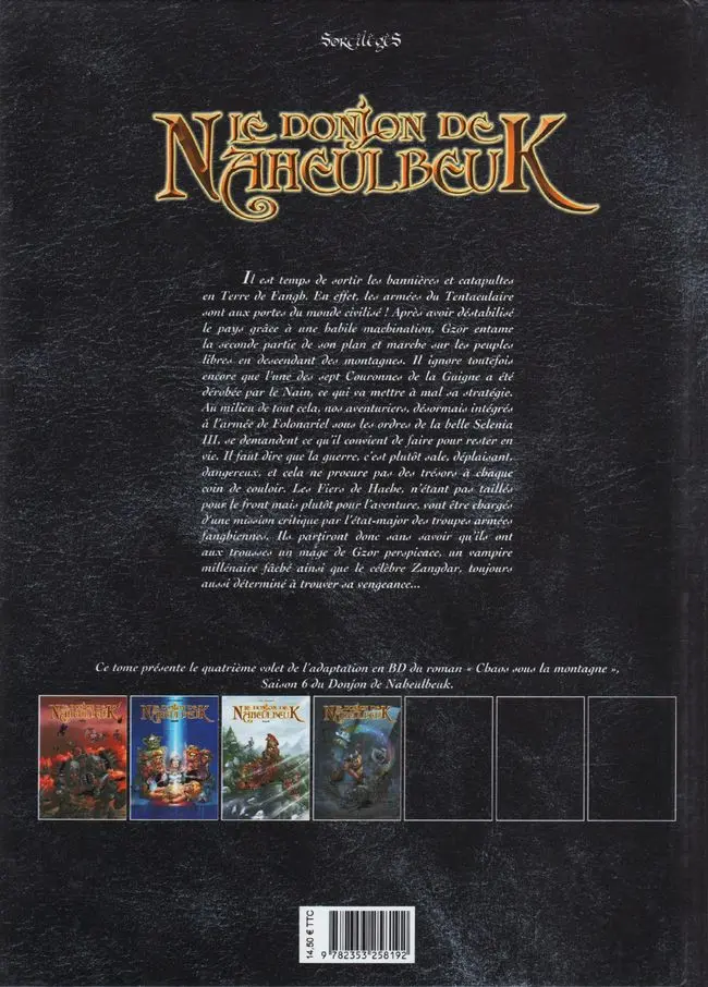 Verso de l'album Le Donjon de Naheulbeuk Tome 22 Sixième saison, partie 4