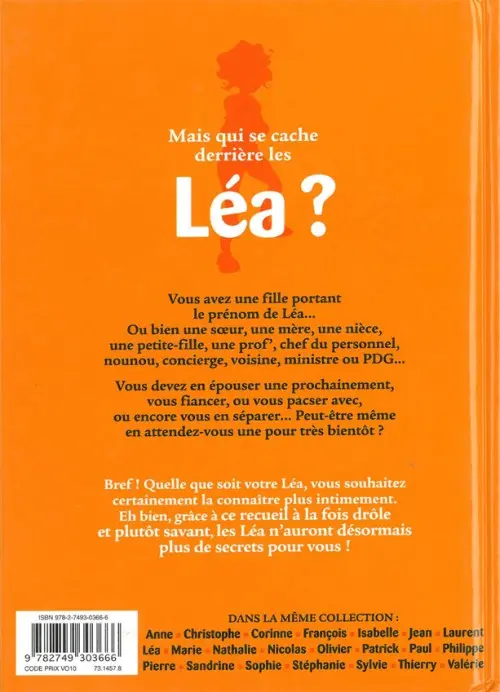 Verso de l'album L'Encyclopédie des prénoms en BD Tome 22 Léa