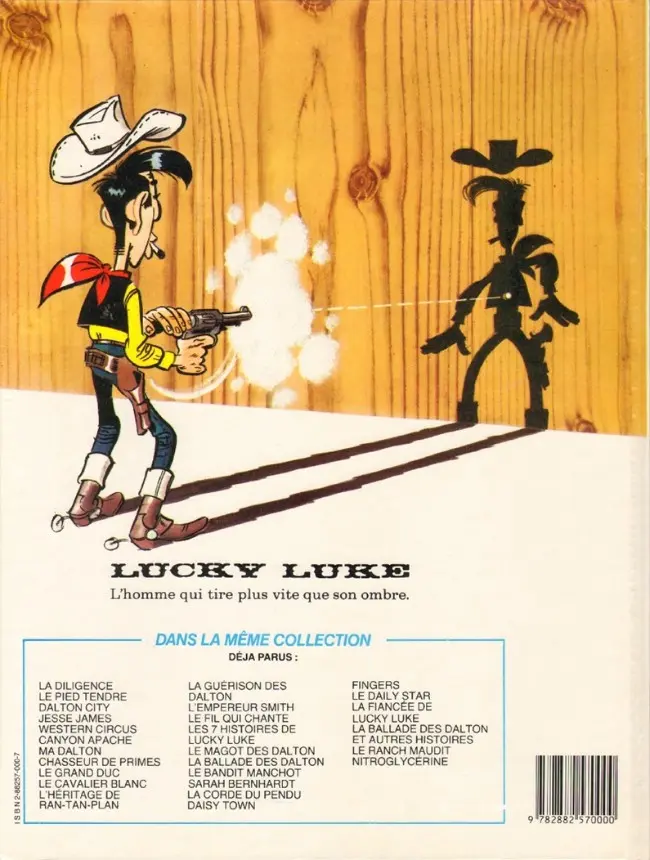 Verso de l'album Lucky Luke Tome 57 Nitroglycérine
