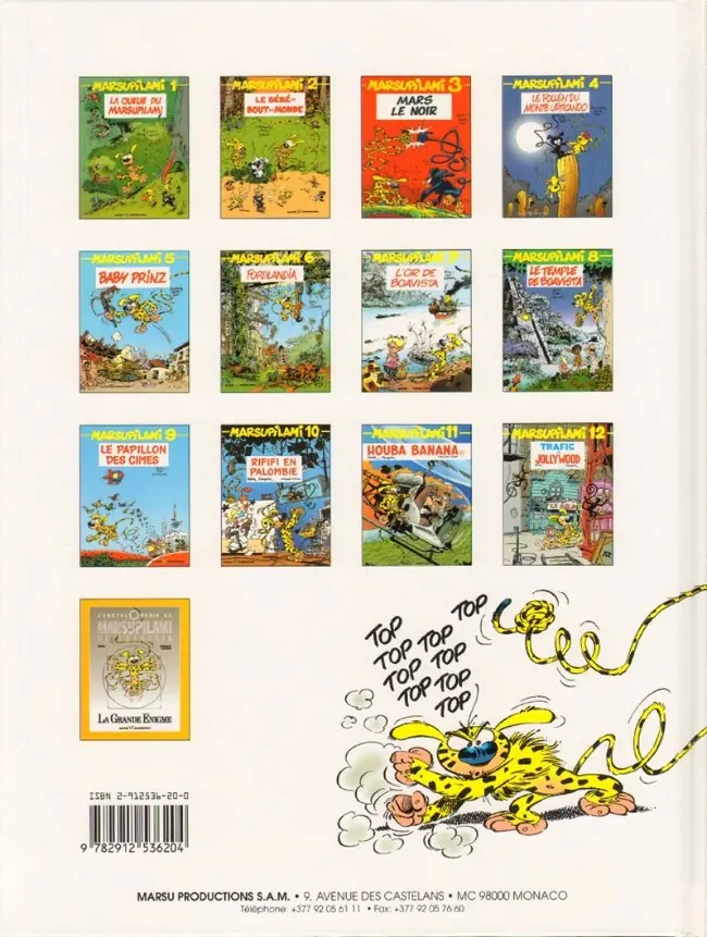 Verso de l'album Marsupilami Tome 12 Trafic à Jollywood