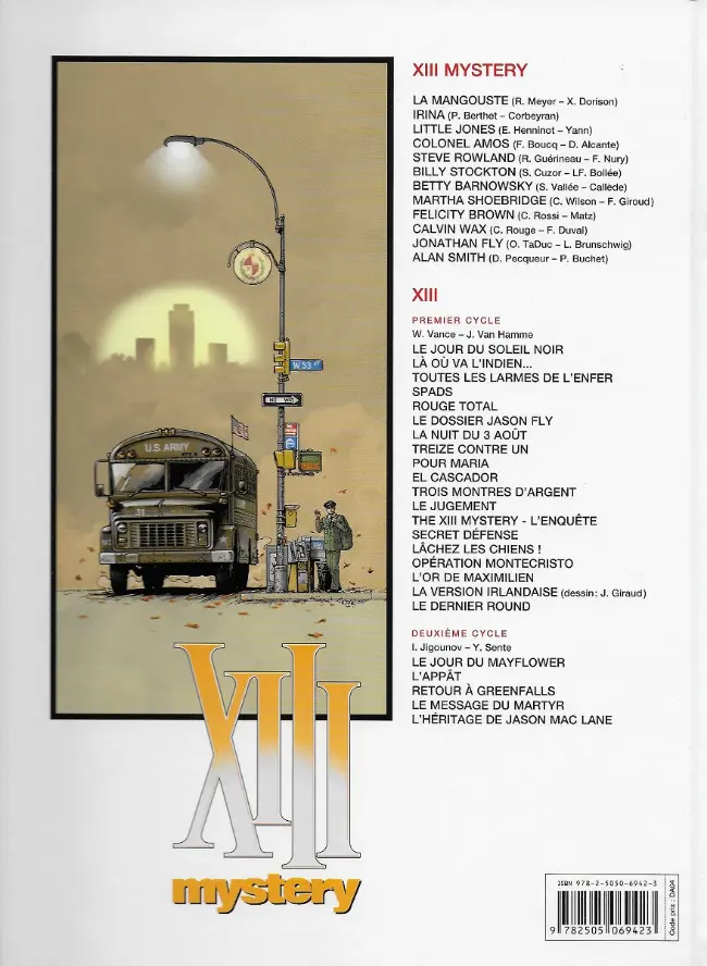 Verso de l'album XIII Mystery Tome 12 Alan Smith