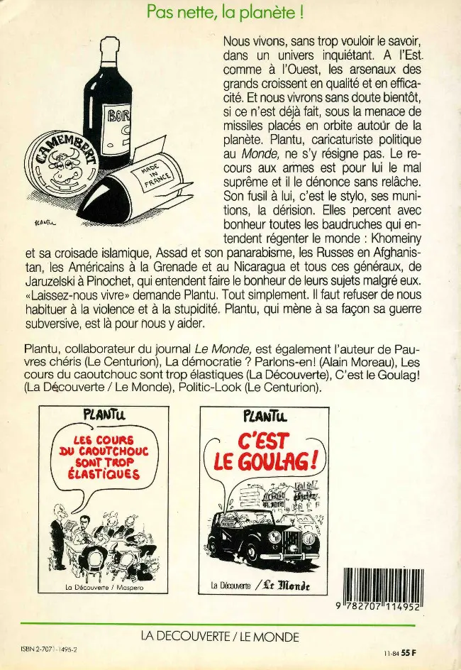 Verso de l'album Pas nette, la planète !
