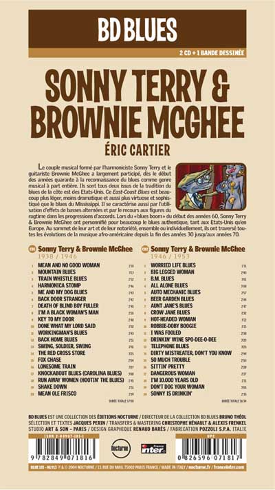 Verso de l'album BD Blues Tome 1 Sonny Terry & Brownie McGhee