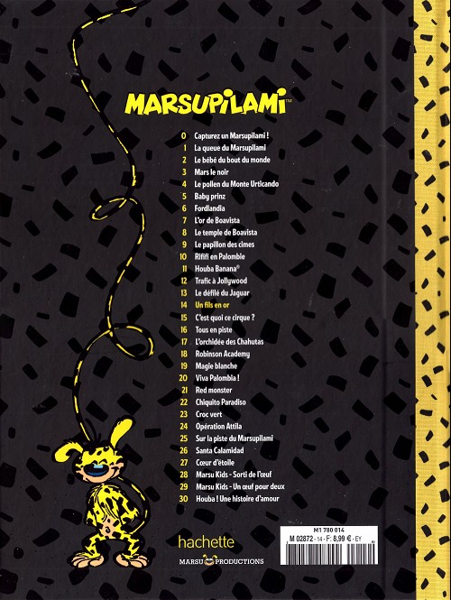 Verso de l'album Marsupilami Tome 14 Un fils en or