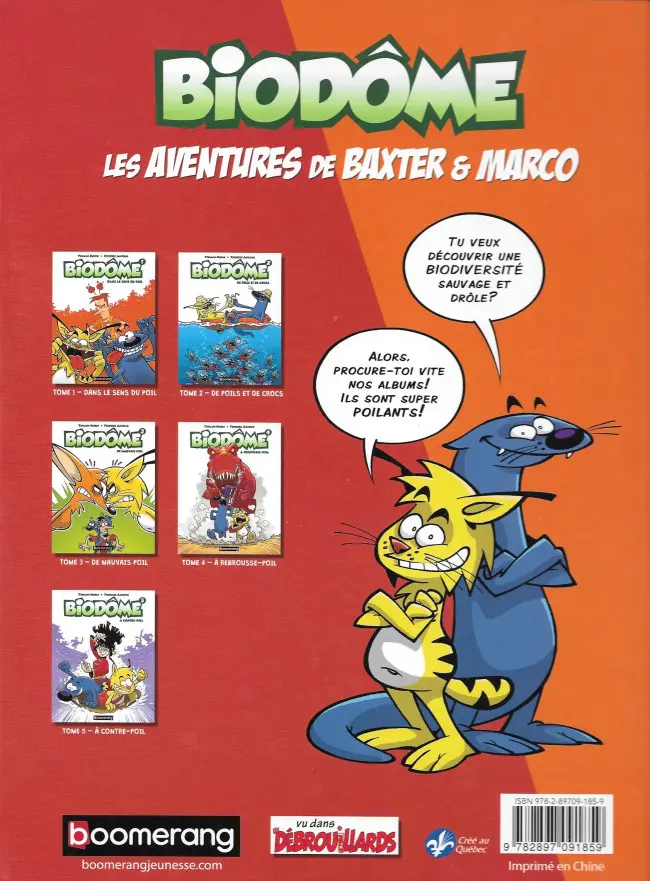 Verso de l'album Biozone - Biodôme Tome 5 À contre poil