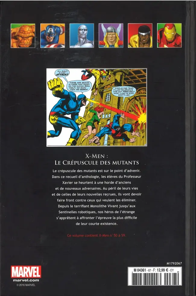 Verso de l'album Marvel Comics - La collection de référence Tome 67 X-Men - Le Crépuscule des Mutants