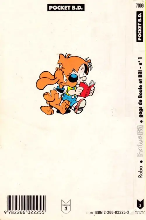 Verso de l'album Gags de Boule & Bill N° 1