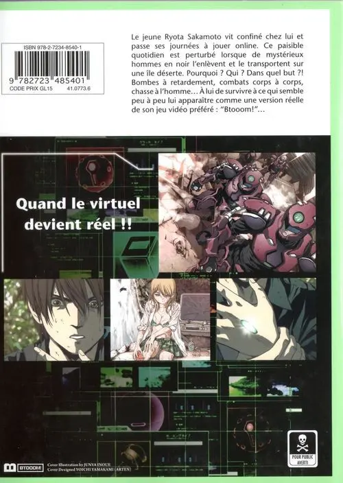 Verso de l'album Btooom ! 01
